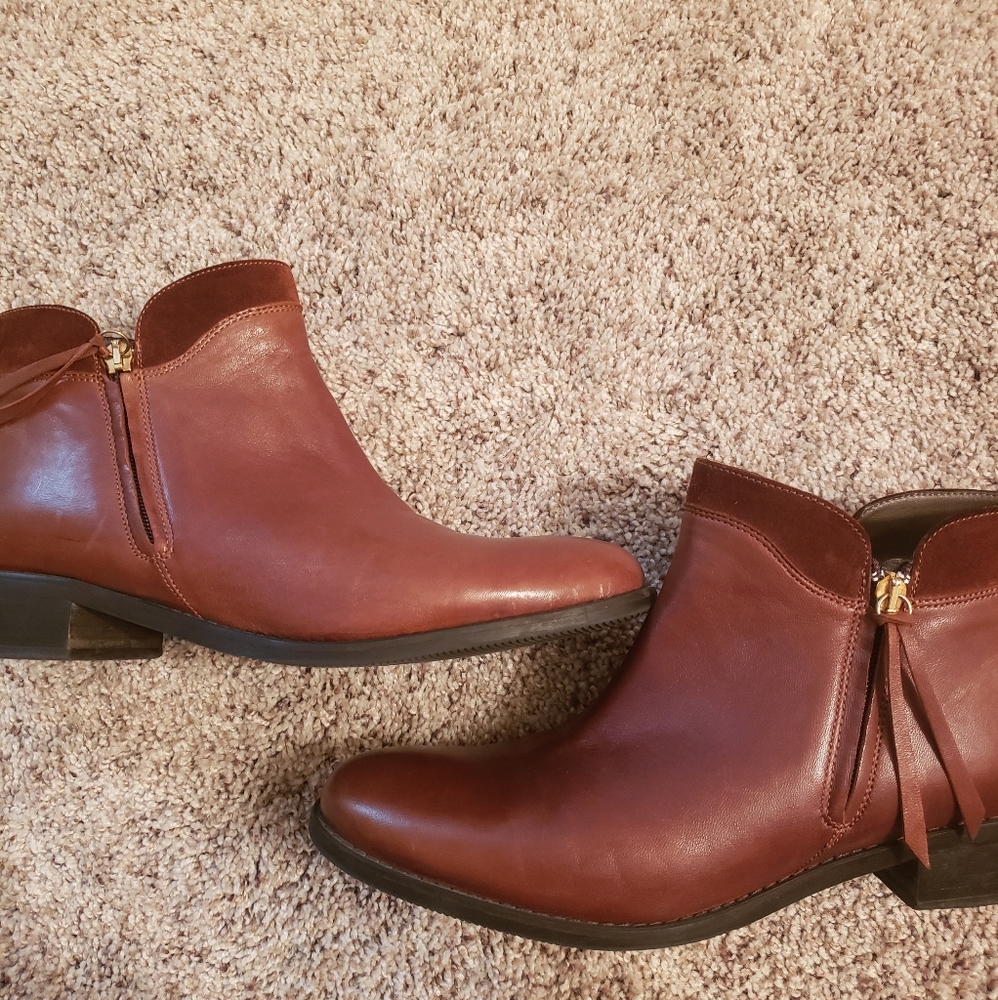Brown Leather Booties Size 11